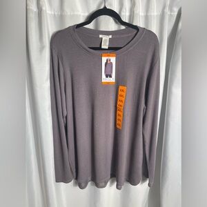 Matty M Women’s Plus Size XXL Long Tunic Long-Sleeve Pullover Crew Neck NWT